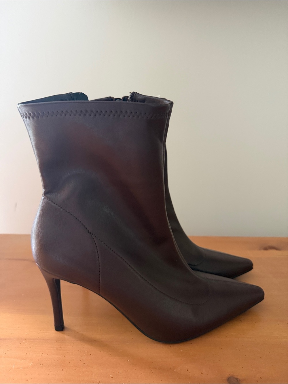 NEW Women's Pointed Toe Ankle Boots - Dark Brown